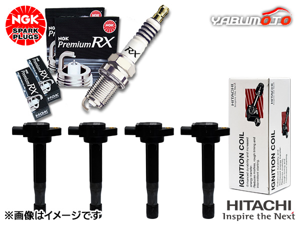ヴィッツ NCP91 NGK 正規品 プレミアム RXプラグ 92294 LFR5ARX-11P 4本 日立 コイル U13T04-COIL 4本セット H19.11〜H22.12