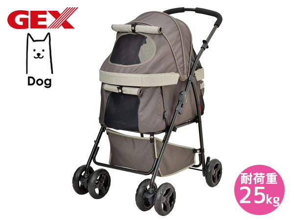 わんわんカート 多頭Dx Plus ストライプG 犬用カート ペットカート 4輪 リード4本付き 折りたたみ式 耐荷重25kg 同梱不可 送料無料