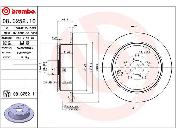 ブレンボ ディスクローター フォレスター SH5 ターボ リア 2.0 XT