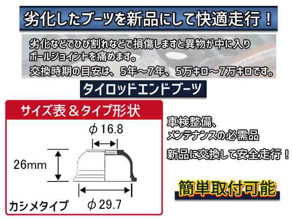 アトレー S220G S230G タイロッド エンド ブーツ DC-1526 ロアボール ジョイント ブーツ DC-2672 4個セット ゆうパケット  送料無料 の通販はau PAY マーケット - プロツールショップヤブモト