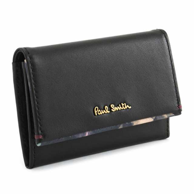 訳あり ポールスミス 名刺入れ カードケース 黒(ブラック) Paul Smith pwu762-10 b レディース 婦人