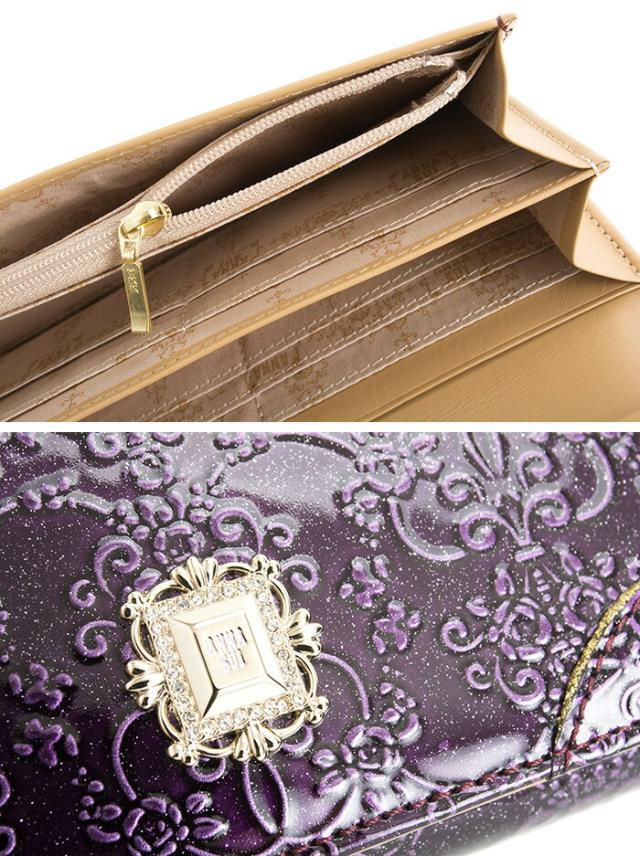 アナスイ 財布 長財布 がま口財布 濃紫(パープル) ANNA SUI 316901-96 