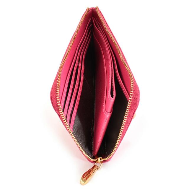 サマンサタバサ 財布 長財布 L字ファスナー マゼンタ