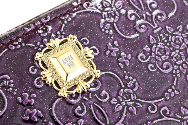 展示品箱なし アナスイ 財布 長財布 お財布ショルダーバッグ お財布ポシェット お財布バッグ ウォレットバッグ ラウンドファスナー ショルダーベルト付き 濃紫(パープル) ANNA SUI 310497-96 レディース 婦人_5