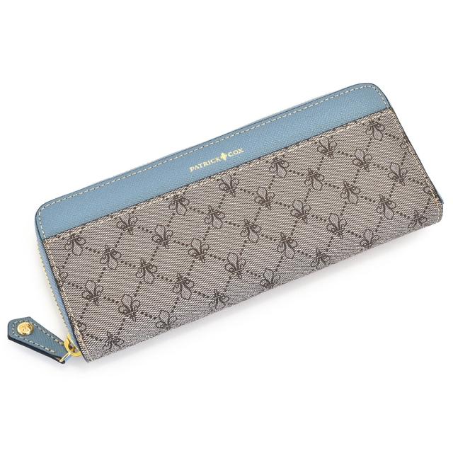 パトリックコックス 財布 長財布 ラウンドファスナー ジャバラ サックス PATRICK COX pxlw7lt4-39 レディース 婦人 ギフト 定番 彼氏 彼女 プレゼント