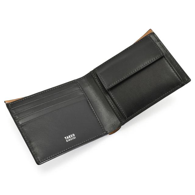 展示品箱なし タケオキクチ 財布 二つ折り財布 黒(ブラック) TAKEO