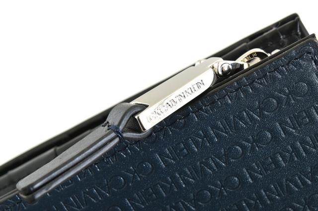 カルバンクライン 財布 長財布 L字ファスナー セミサイズ 紺(ネイビー