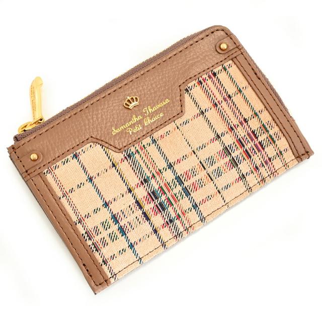 サマンサタバサ 財布 小銭入れ ケース パスケース カードケース L字ファスナー 茶(ブラウン) SamanthaThavasaPetitChoice 65582-40 レディース 婦人 ギフト 定番 彼氏 彼女 プレゼント