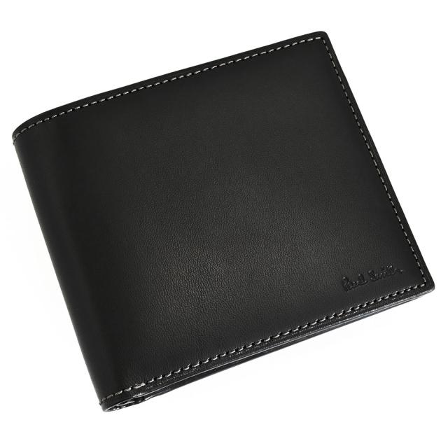展示品箱なし ポールスミス 財布 二つ折り財布 カード&札 黒(ブラック) Paul Smith psc484-10 メンズ 紳士_1