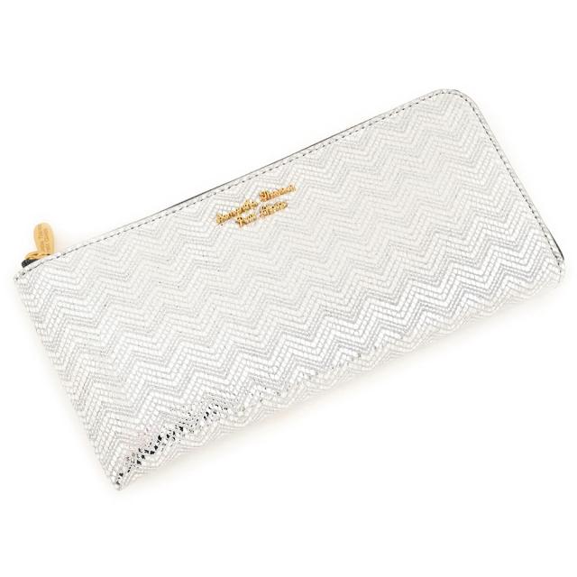 サマンサタバサ 財布 長財布 L字ファスナー 灰(グレー/ややシルバーっぽいグレーです。) SamanthaThavasaPetitChoice 65704-02 レディース 婦人 ギフト 定番 彼氏 彼女 プレゼント