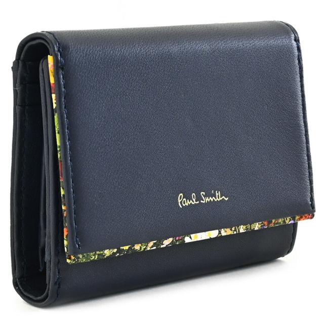 ポールスミス 財布 三つ折り財布 紺(ネイビー) Paul Smith bpw102-31 レディース 婦人 ギフト 定番 彼氏 彼女 プレゼント
