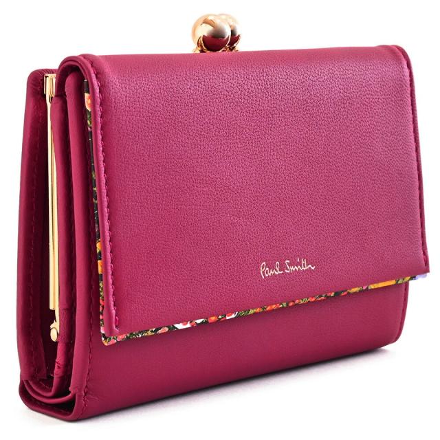 ポールスミス 財布 二つ折り財布 がま口財布 ローズ Paul Smith bpw103-23 レディース 婦人 ギフト 定番 彼氏 彼女 プレゼント