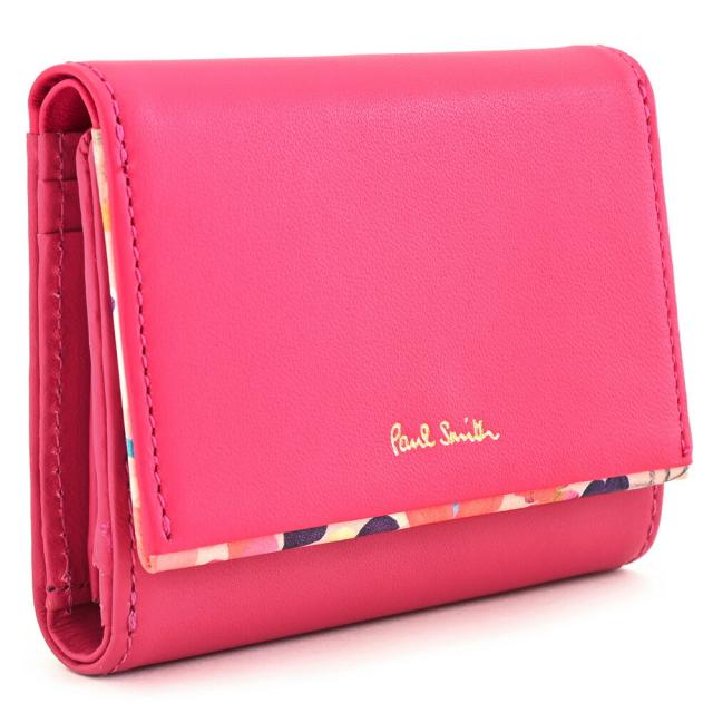 ポールスミス 財布 三つ折り財布 ピンク Paul Smith pwd513-24 レディース 婦人 ギフト 定番 彼氏 彼女 プレゼント