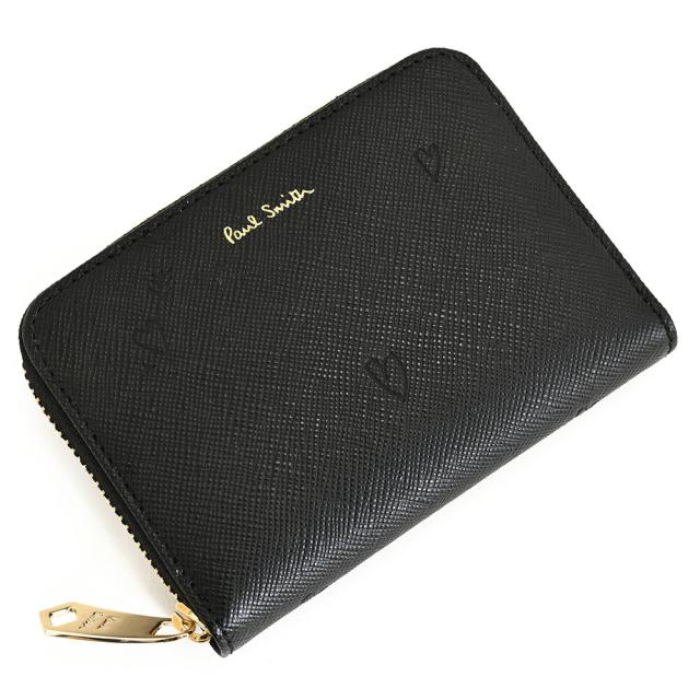 ポールスミス 財布 小銭入れ ケース ラウンドファスナー 黒(ブラック) Paul Smith pwd792-10 レディース 婦人 ギフト 定番 彼氏 彼女 プレゼント