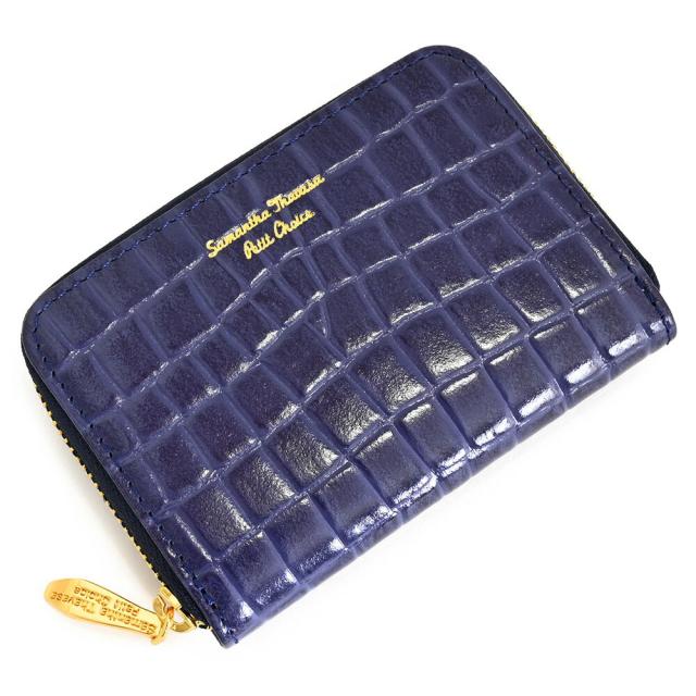 サマンサタバサ 財布 小銭入れ ケース パスケース ラウンドファスナー 紺(ネイビー) SamanthaThavasaPetitChoice 85662-80 レディース 婦人 ギフト 定番 彼氏 彼女 プレゼント