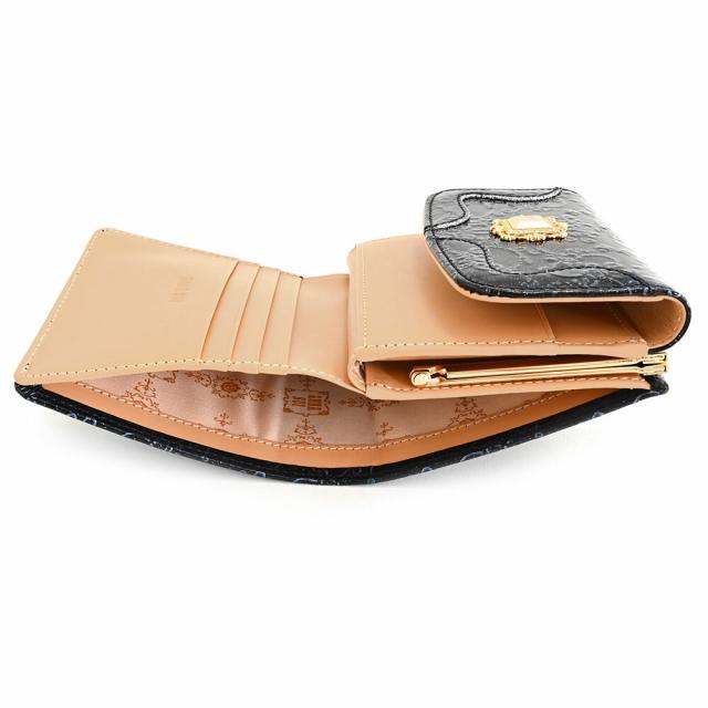 アナスイ 財布 二つ折り財布 がま口財布 濃紺(ネイビー) ANNA SUI 314161-84 レディース 婦人 ギフト 定番 彼氏 彼女 プレゼント_4
