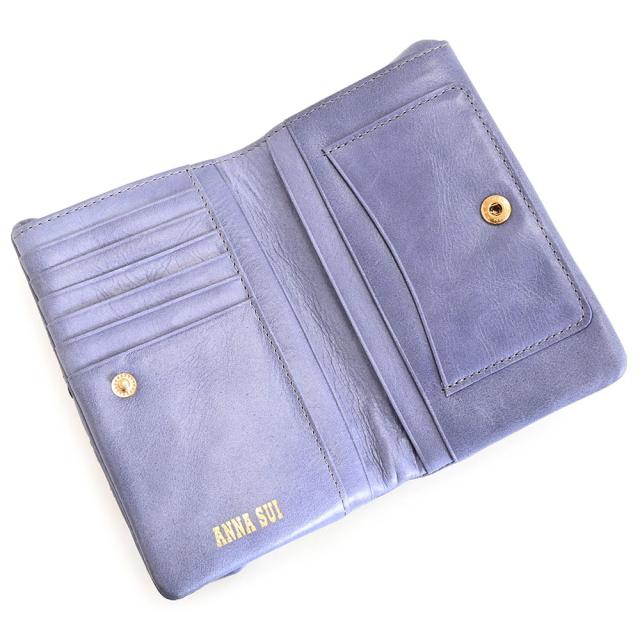 展示品箱なし アナスイ 財布 二つ折り財布 がま口財布 紫(パープル
