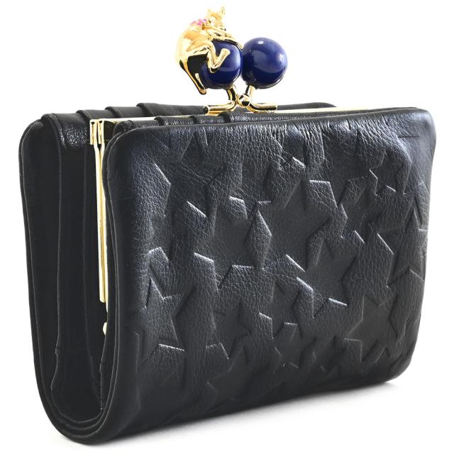 アナスイ 財布 二つ折り財布 がま口財布 黒(ブラック) ANNA SUI