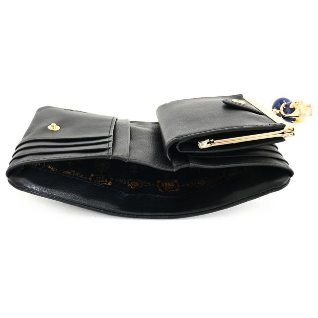 アナスイ 財布 二つ折り財布 がま口財布 黒(ブラック) ANNA SUI
