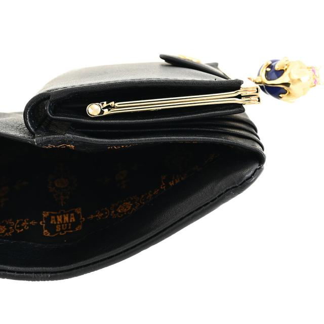 アナスイ 財布 二つ折り財布 がま口財布 黒(ブラック) ANNA SUI