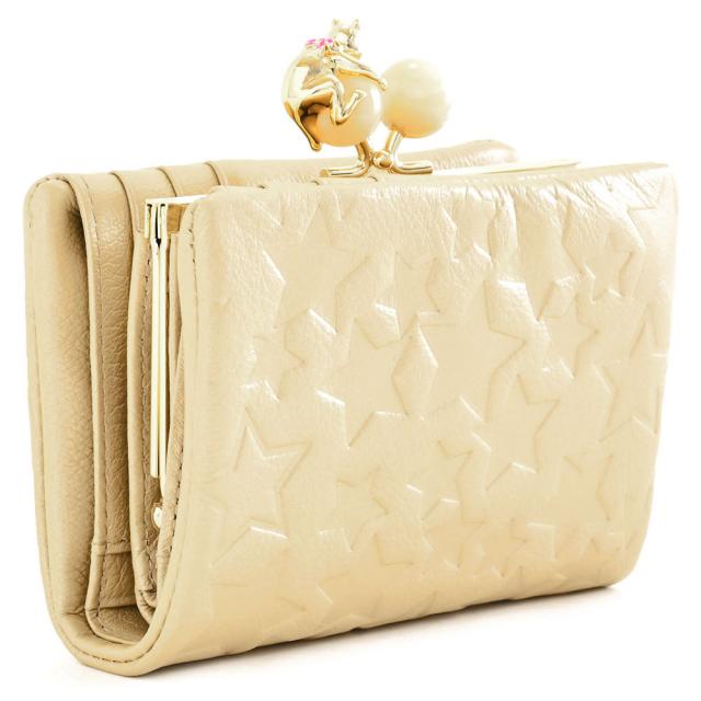 Anna Sui アナスイ ルシィがま口二つ折り財布 ゴールド 楽天市場】アナスイ 財布 二つ折り財布 がま口財布 ゴールド(ベージュ