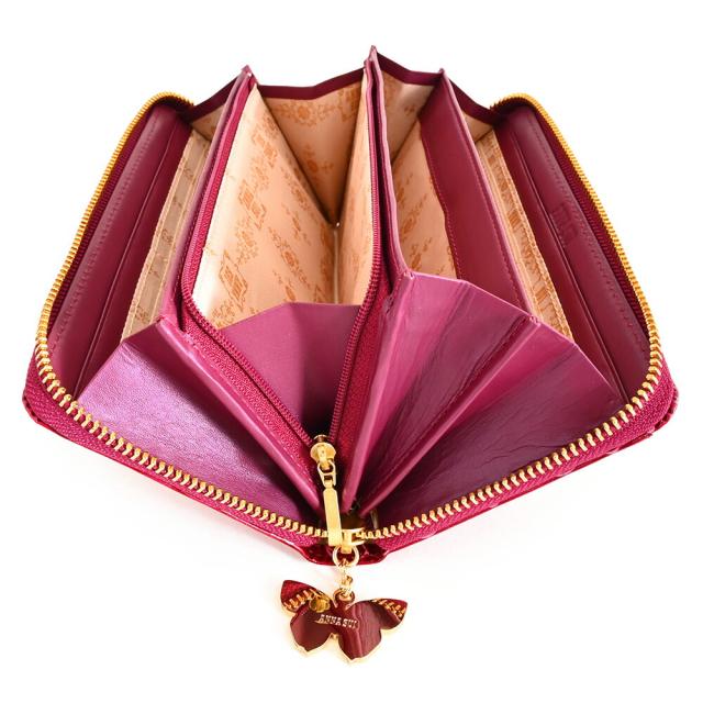 アナスイ 財布 長財布 ラウンドファスナー ワイン ANNA SUI 316914-94 