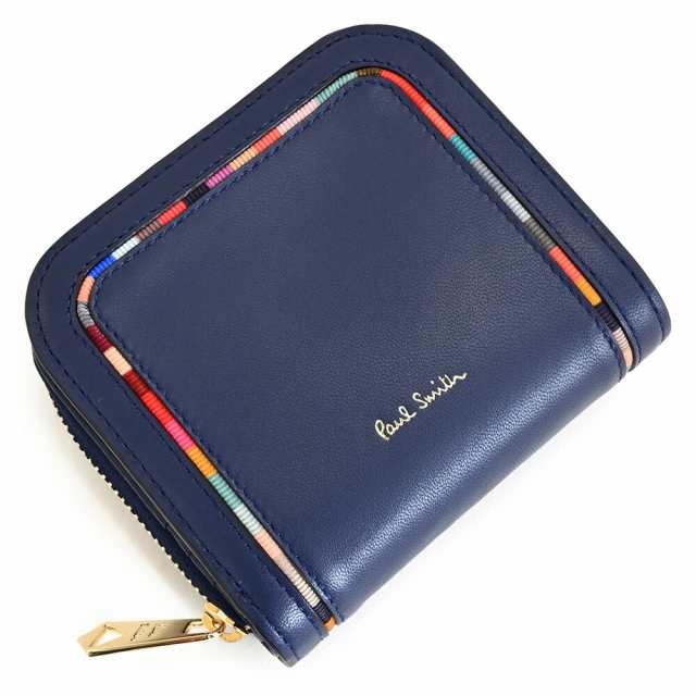 展示品箱なし ポールスミス 財布 二つ折り財布 ラウンドファスナー 青(ブルー) Paul Smith bpw285-31 b レディース 婦人