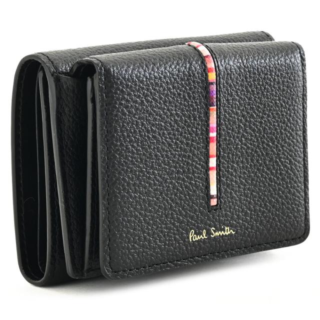 ポールスミス 財布 三つ折り財布 黒(ブラック) Paul Smith pwd653-10 レディース 婦人 ギフト 定番 彼氏 彼女 プレゼント