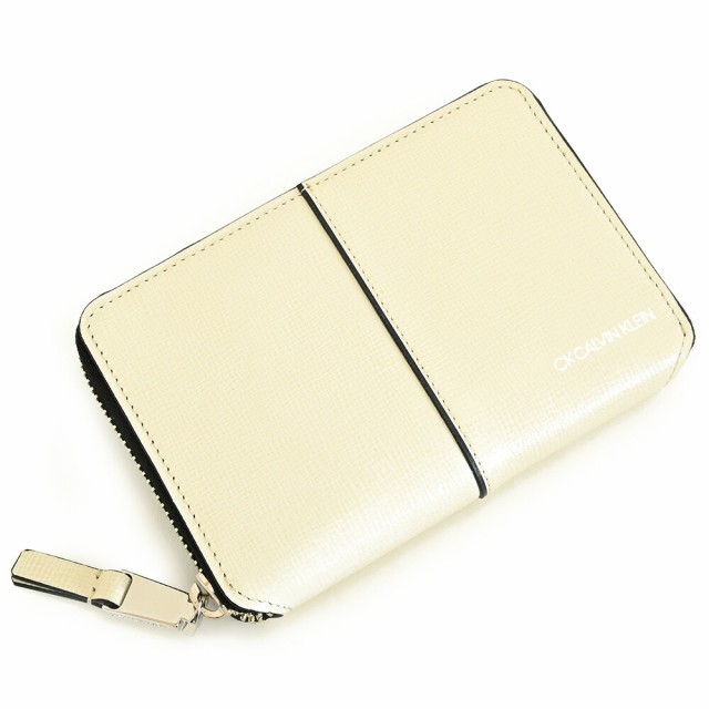 カルバンクライン 財布 二つ折り財布 ラウンドファスナー BOX型 ベージュ CK CALVIN KLEIN 821614 メンズ 紳士 ギフト 定番 彼氏 彼女 プ