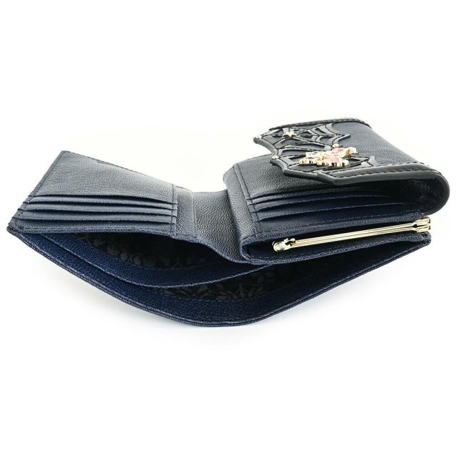 展示品箱なし アナスイ 財布 二つ折り財布 がま口財布 紺(ネイビー