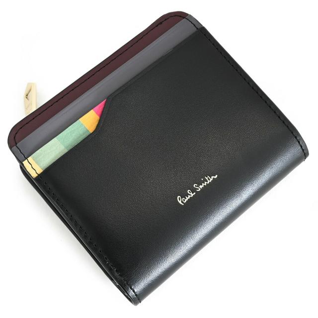 展示品箱なし ポールスミス 財布 二つ折り財布 L字ファスナー 黒(ブラック) Paul Smith bpw332-10 レディース 婦人の通販は