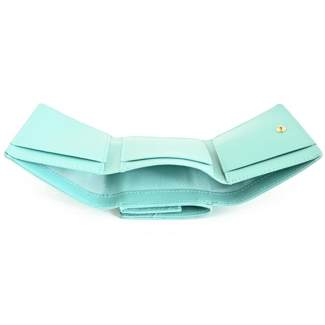 ミラショーン 財布 三つ折り財布 BOX財布 ターコイズ mila schon