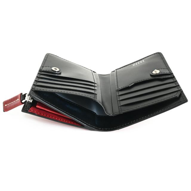 タケオキクチ 財布 二つ折り財布 L字ファスナー 縦型 赤(レッド) TAKEO