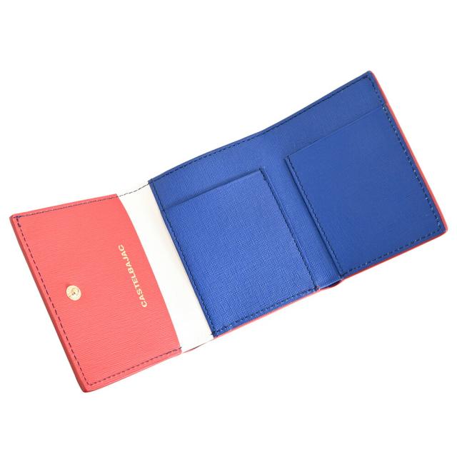 カステルバジャック 財布 三つ折り財布 ミニ財布 赤(レッド/表側