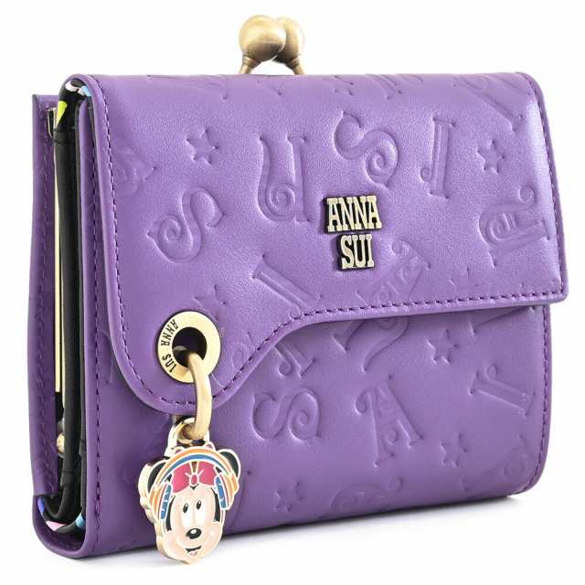 アナスイ Disney DISCO! 財布 二つ折り財布 がま口財布 紫(パープル) ANNASUI 316961-90 レディース 婦人 ギフト 定番 彼氏 彼女 プレゼ