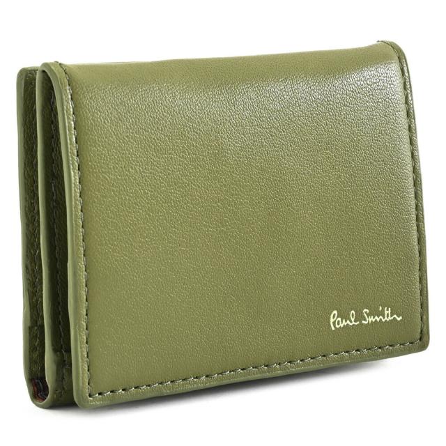 ポールスミス 財布 小銭入れ ケース BOX型 二つ折り カーキ Paul Smith bps200-54 メンズ 紳士 ギフト 定番 彼氏 彼女 プレゼント