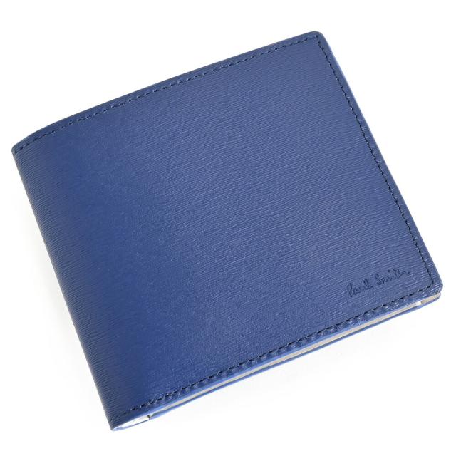 展示品箱なし ポールスミス 財布 二つ折り財布 青(ブルー) Paul Smith bps484-30 メンズ 紳士