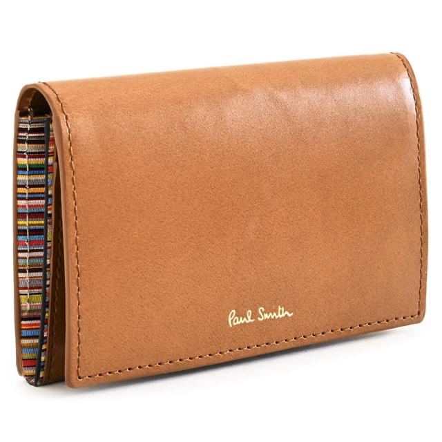 ポールスミス 名刺入れ カードケース キャメル Paul Smith bps562-75 メンズ 紳士 ギフト 定番 彼氏 彼女 プレゼント