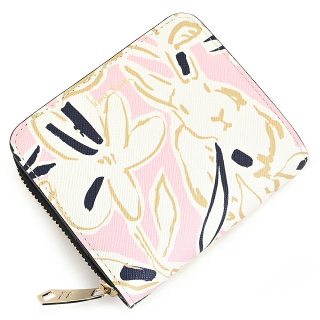 ポールスミス 財布 二つ折り財布 ラウンドファスナー ピンク Paul Smith bpw061-24 レディース婦人 ギフト 定番 彼氏 彼女 プレゼント