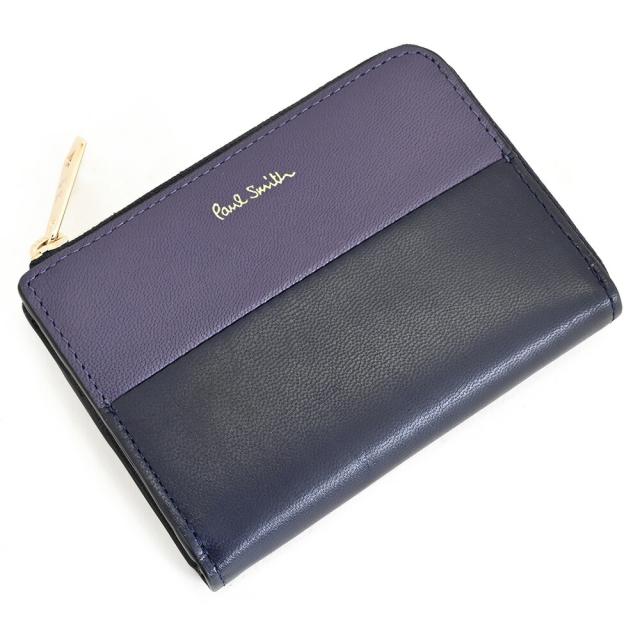 ポールスミス 財布 小銭入れ ケース L字ファスナー 紺(ネイビー) Paul Smith bpw162-31 レディース 婦人 ギフト 定番 彼氏 彼女 プレゼント
