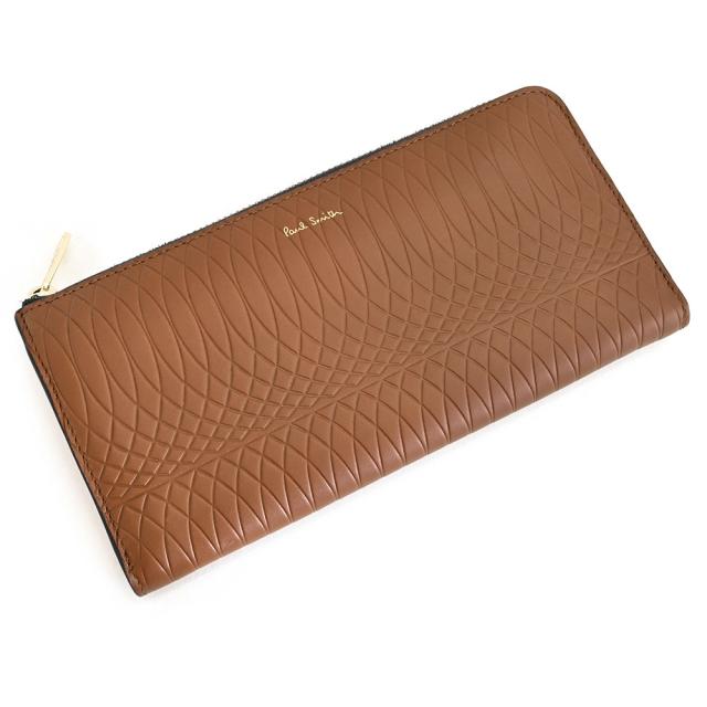 ポールスミス 財布 長財布 L字ファスナー 茶(ブラウン) Paul Smith pwv385-70 レディース 婦人 ギフト 定番 彼氏 彼女 プレゼント