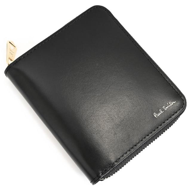 ポールスミス 財布 二つ折り財布 ラウンドファスナー 黒(ブラック) Paul Smith bps565-10 メンズ 紳士 ギフト 定番 彼氏 彼女 プレゼント