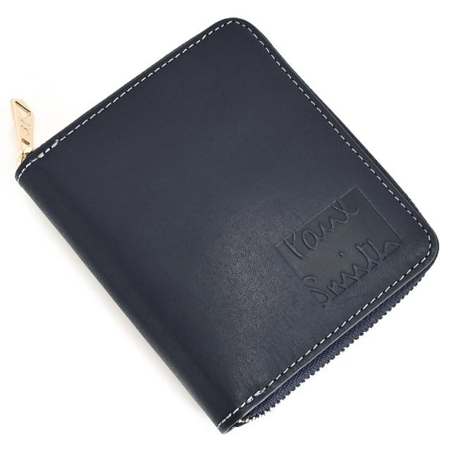 展示品箱なし ポールスミス 財布 二つ折り財布 ラウンドファスナー 紺(ネイビー) Paul Smith bpu024-31 メンズ 紳士