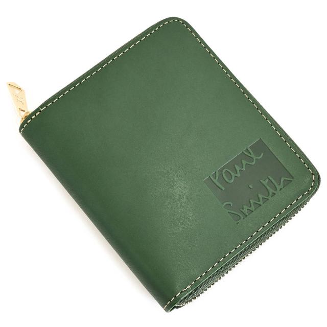 ポールスミス 財布 二つ折り財布 ラウンドファスナー 緑(グリーン) Paul Smith bpu024-50 メンズ 紳士 ギフト 定番 彼氏 彼女 プレゼント