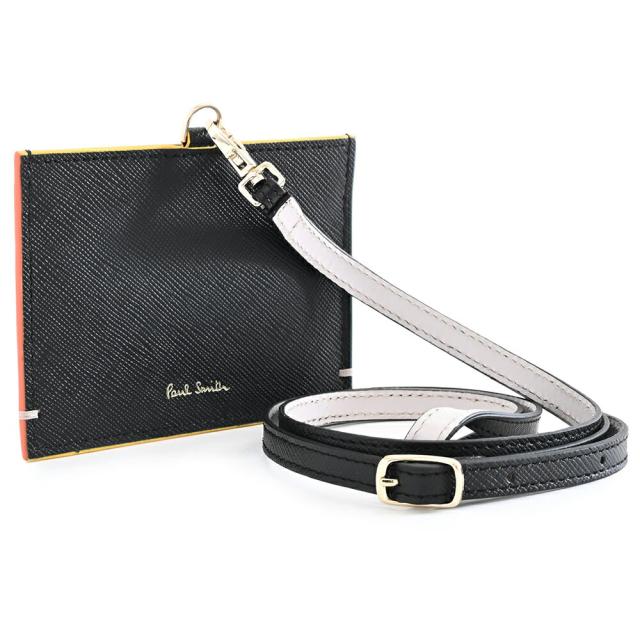 ポールスミス idケース idカードホルダー カードケース ネックストラップ 黒(ブラック) Paul Smith bpw658-10 レディース 婦人 ギフト 定番 彼氏 彼女 プレゼント