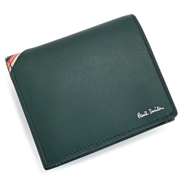 ポールスミス 財布 二つ折り財布 Dグリーン Paul Smith bps783-51 メンズ 紳士 ギフト 定番 彼氏 彼女 プレゼント