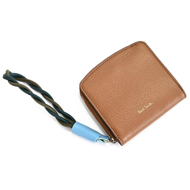 ポールスミス 財布 二つ折り財布 ラウンドファスナー キャメル Paul Smith bpw701-75 レディース 婦人 ギフト 定番 彼氏 彼女 プレゼント