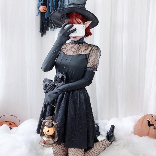 即納 ハロウィン コスプレ 悪魔 デビル 魔女 ドレス コスチューム 衣装 黒 ワンピース コスプレ衣装 大人用 仮装 可愛い レース ハロウの通販はau Pay マーケット 花苑
