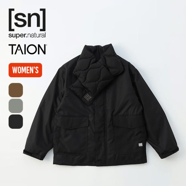 super.natural×TAION スーパーナチュラル×タイオン 4Way ノーカラージャケットWithマフラーの通販は