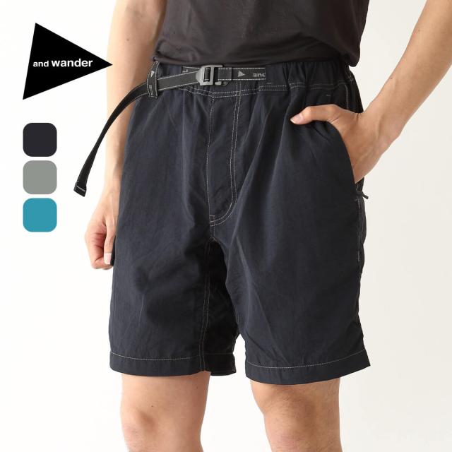 and wander アンドワンダー Nyタフタハイカーショートパンツ